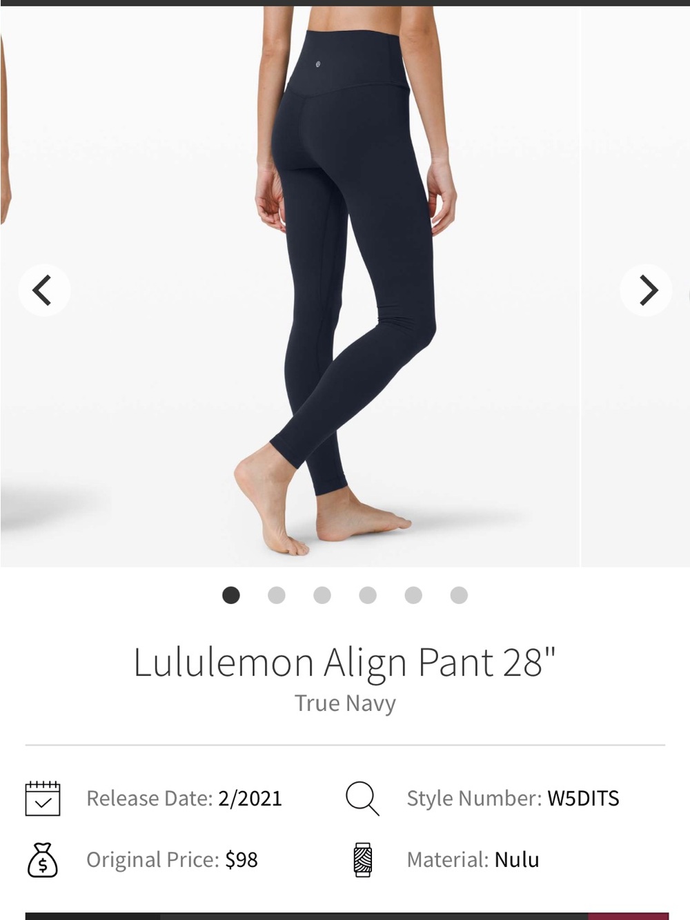lululemon Align Pant 28" True Navy Leggings
